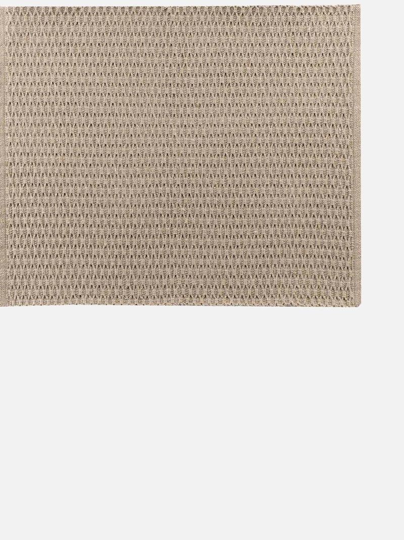 Tapis déco en coton tissé Marron clair - Kiabi