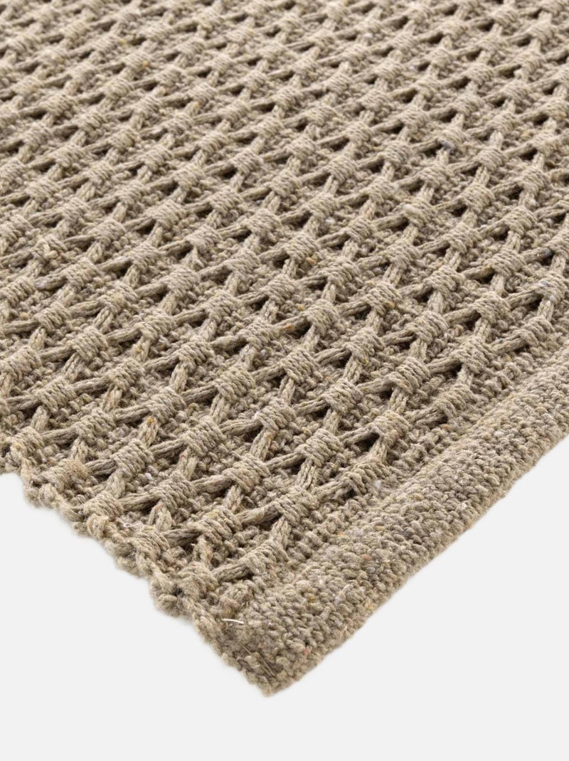 Tapis déco en coton tissé Marron clair - Kiabi