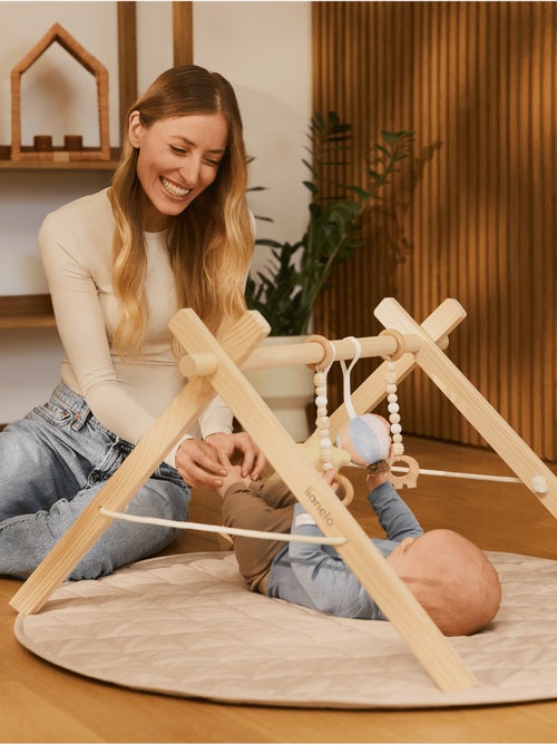 Tapis d'éveil avec arche en bois LIONELO Anis Set - Pliable - Tapis 2 cm - Kiabi