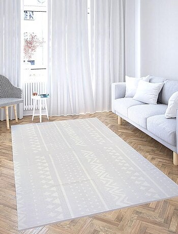 Tapis d'éveil bébé 120x180, 2 faces éléphants & exotiques, mousse- pliable