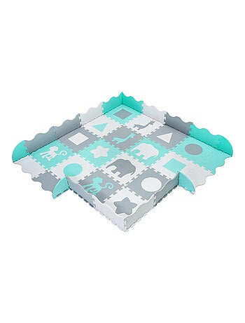 Tapis d'éveil bébé tapis de puzzle, mousse eva 150*150 tapis de jeu avec rebord