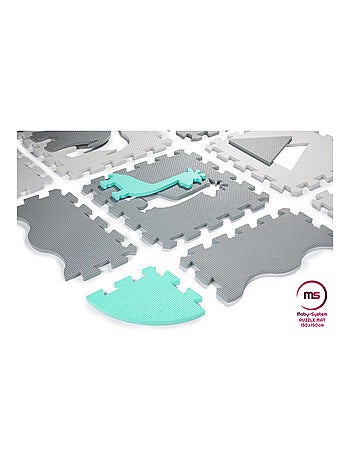 Tapis d'éveil bébé tapis de puzzle, mousse eva 150*150 tapis de jeu avec rebord