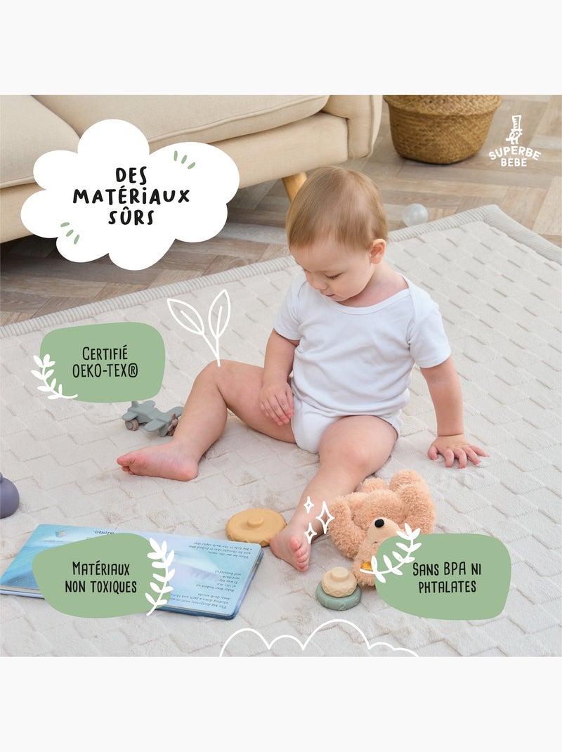 Tapis d'éveil et de jeu en mousse  - 200x150x2,5 - Coccon Plus | SUPERBE BEBE Beige argile - Kiabi