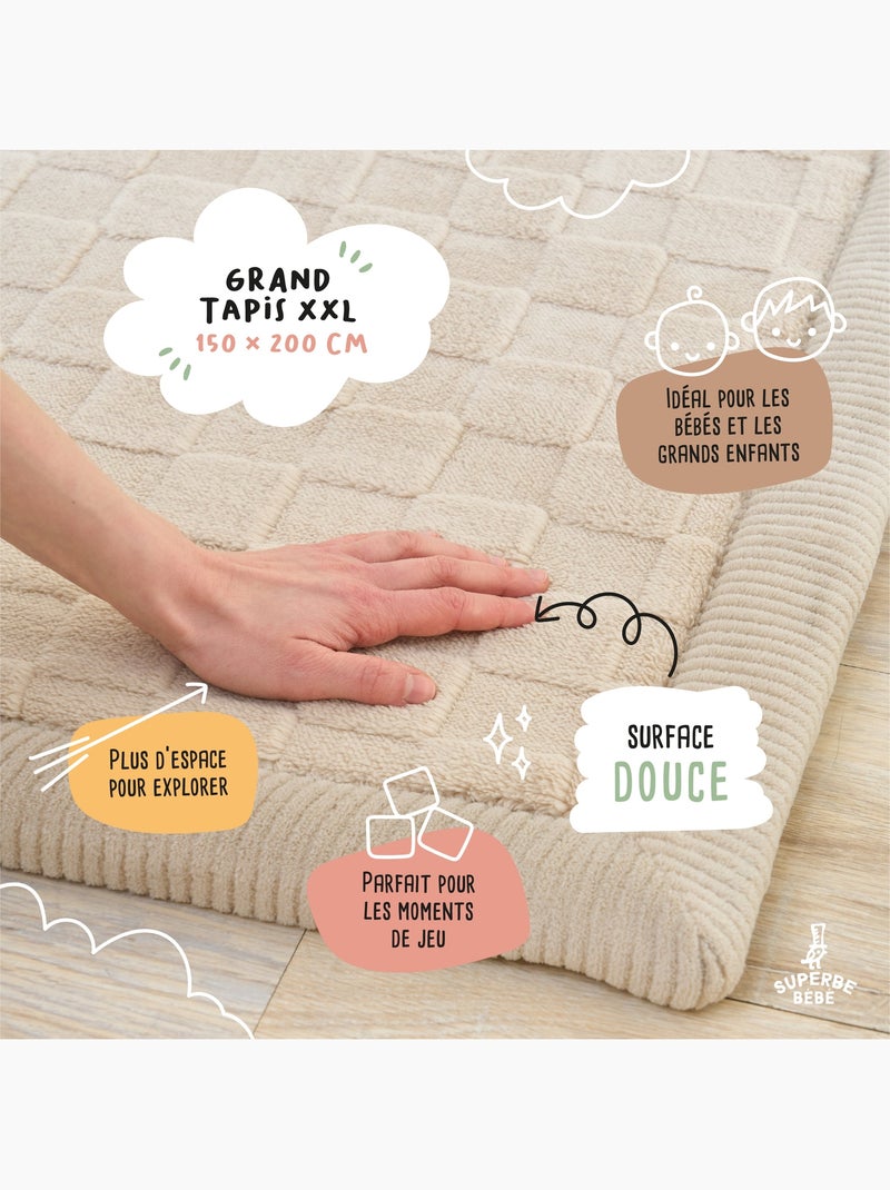 Tapis d'éveil et de jeu en mousse  - 200x150x2,5 - Coccon Plus | SUPERBE BEBE Beige argile - Kiabi