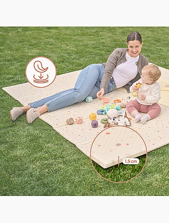 Tapis d'éveil LIONELO Zora - Double face - 180x200 cm - Bonne isolation du sol
