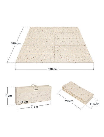 Tapis d'éveil LIONELO Zora - Double face - 180x200 cm - Bonne isolation du sol