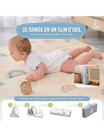 Tapis d'éveil pliable en mousse, réversible et imperméable - 180x150x1 - CASTLE | SUPERBE BEBE