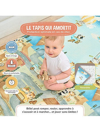 Tapis d'éveil pliable en mousse, réversible et imperméable - 180x150x1 - CASTLE | SUPERBE BEBE