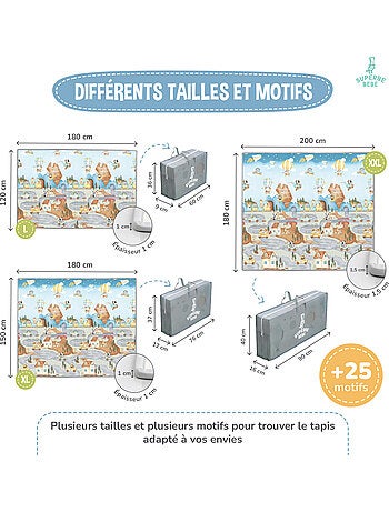 Tapis d'éveil pliable en mousse, réversible et imperméable - 180x150x1 - CASTLE | SUPERBE BEBE