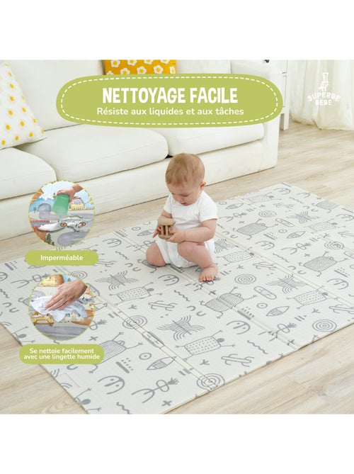 Tapis d'éveil pliable en mousse, réversible et imperméable - 180x120x1 - PTEROGLYPHE | SUPERBE BEBE - Kiabi Tapis d'éveil pliable en mousse, réversible et imperméable - 180x120x1 - PTEROGLYPHE | SUPERBE BEBE - Kiabi