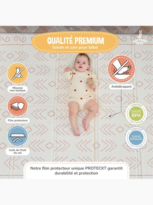 Tapis d'éveil pliable en mousse, réversible et imperméable - 180x150x1 - CASTLE | SUPERBE BEBE - Kiabi