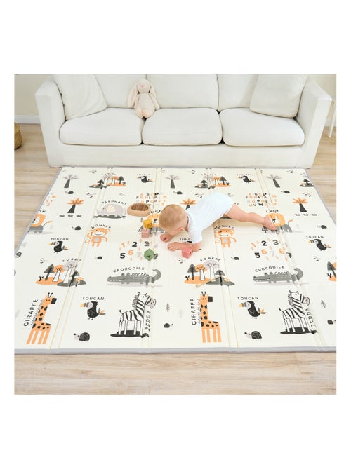 Tapis d'éveil pliable en mousse, réversible et imperméable - 180x150x1 - JUNGLE | SUPERBE BEBE - Kiabi