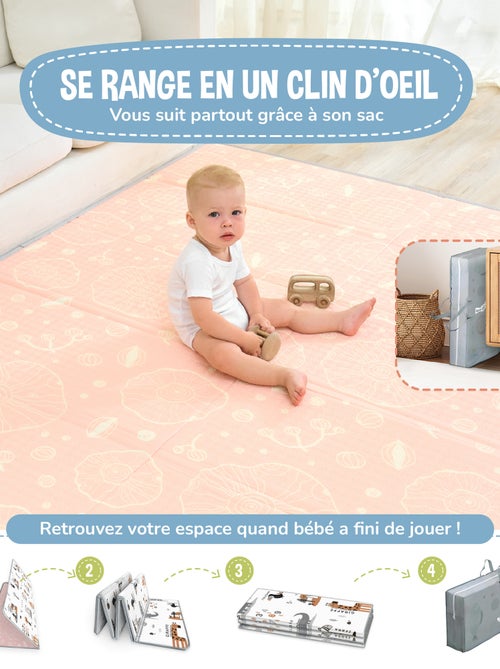 Tapis d'éveil pliable en mousse, réversible et imperméable - 180x150x1 - JUNGLE | SUPERBE BEBE - Kiabi