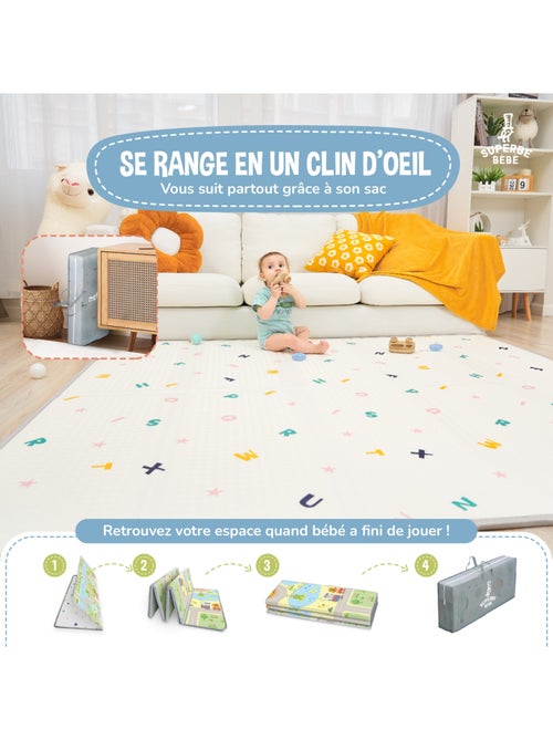 Tapis d'éveil pliable en mousse, réversible et imperméable - 180x150x1 - ROAD | SUPERBE BEBE - Kiabi Tapis d'éveil pliable en mousse, réversible et imperméable - 180x150x1 - ROAD | SUPERBE BEBE - Kiabi