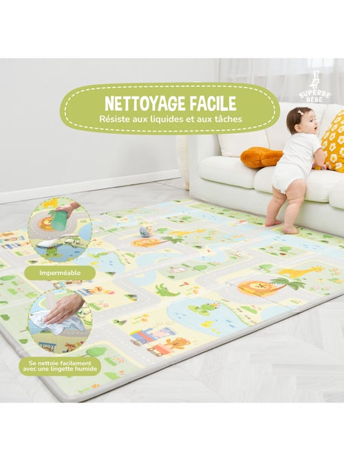 Tapis d'éveil pliable en mousse, réversible et imperméable - 180x150x1 - ROAD | SUPERBE BEBE - Kiabi Tapis d'éveil pliable en mousse, réversible et imperméable - 180x150x1 - ROAD | SUPERBE BEBE - Kiabi