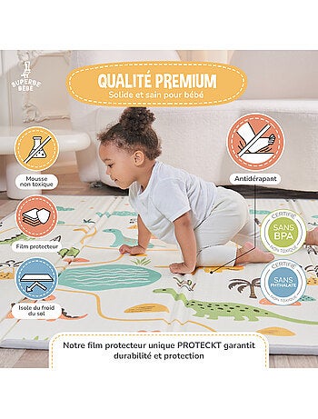 Tapis d'éveil pliable en mousse, réversible et imperméable - 180x150x1 - CASTLE | SUPERBE BEBE