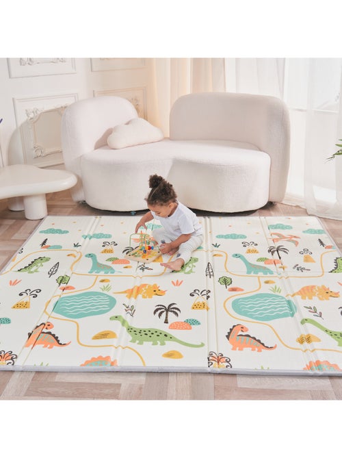 Tapis d'éveil pliable en mousse, réversible et imperméable - 200x180x1,5 - DINO | SUPERBE BEBE - Kiabi Tapis d'éveil pliable en mousse, réversible et imperméable - 200x180x1,5 - DINO | SUPERBE BEBE - Kiabi