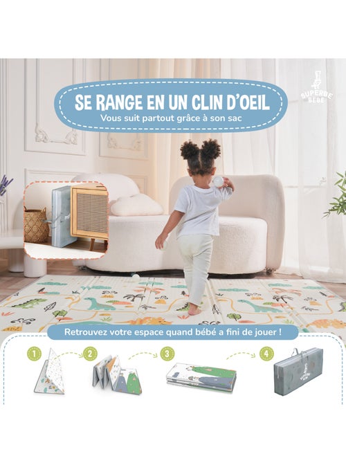 Tapis d'éveil pliable en mousse, réversible et imperméable - 200x180x1,5 - DINO | SUPERBE BEBE - Kiabi Tapis d'éveil pliable en mousse, réversible et imperméable - 200x180x1,5 - DINO | SUPERBE BEBE - Kiabi