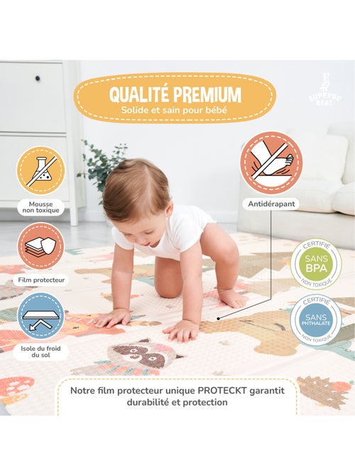 Tapis d'éveil pliable en mousse, réversible et imperméable - 200x180x1,5 - INDIANS | SUPERBE BEBE - Kiabi Tapis d'éveil pliable en mousse, réversible et imperméable - 200x180x1,5 - INDIANS | SUPERBE BEBE - Kiabi
