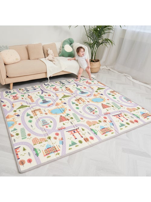 Tapis d'éveil pliable en mousse, réversible et imperméable - 200x180x1,5 - MONUMENTS | SUPERBE BEBE - Kiabi