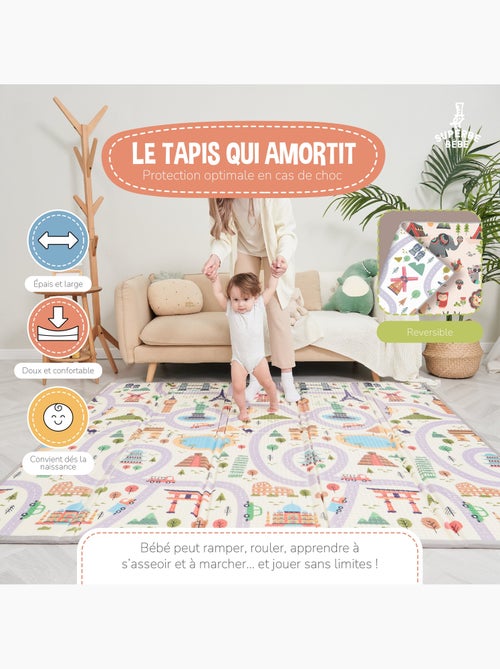 Tapis d'éveil pliable en mousse, réversible et imperméable - 200x180x1,5 - MONUMENTS | SUPERBE BEBE - Kiabi