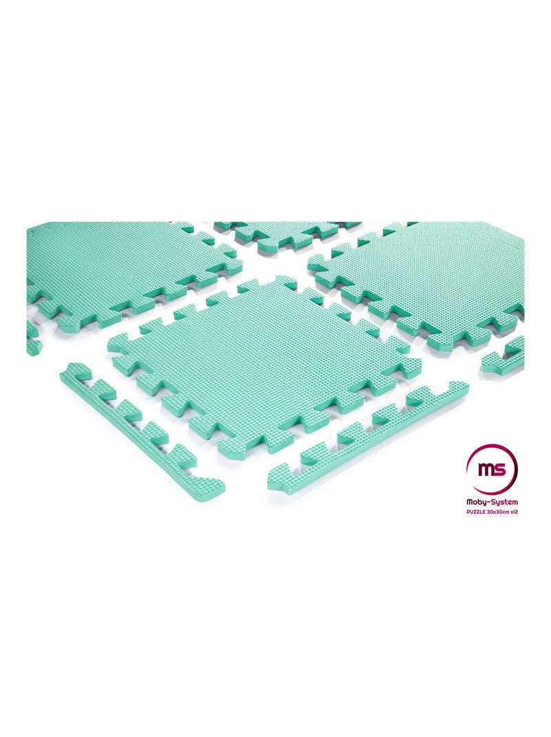 Tapis d'eveil tapis puzzle bébé 120*90*1,2 cm, 12 pièces avec des bords Multicolore - Kiabi