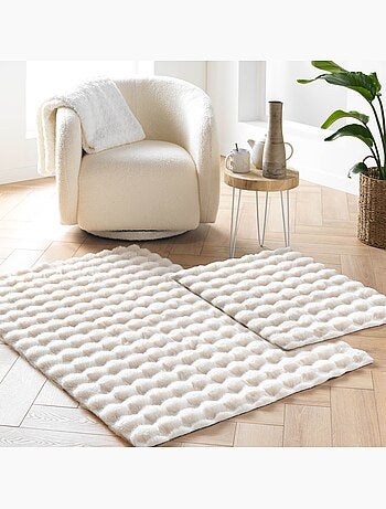 Tapis doux en imitation fourrure avec relief moelleux