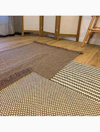 Tapis en laine et coton à motif géométrique