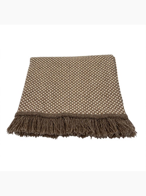 Tapis en laine et coton à motif géométrique - Kiabi