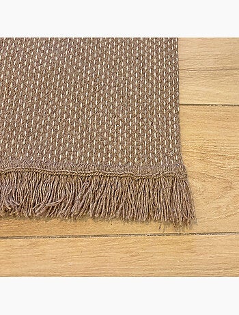 Tapis en laine et coton à motif pointillé texturé