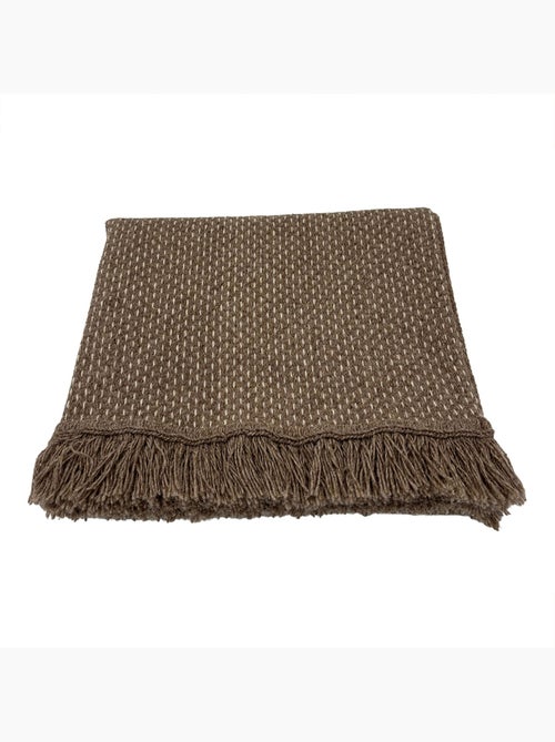 Tapis en laine et coton à motif pointillé texturé - Kiabi