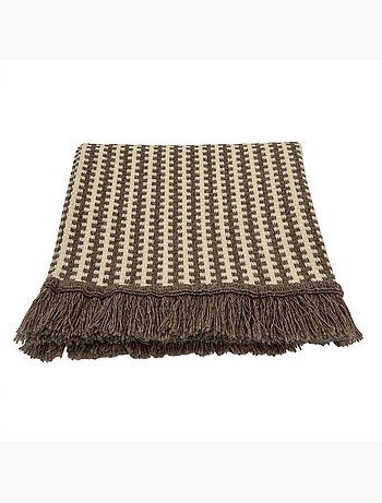 Tapis en laine et coton à motif rayé graphique