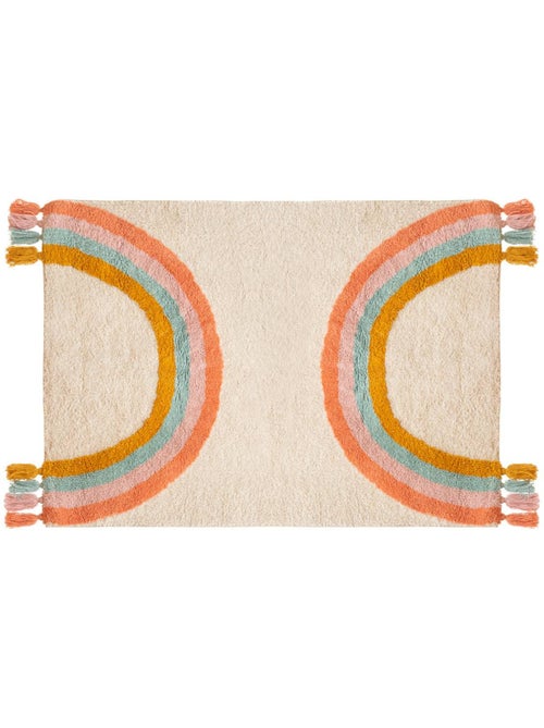 Tapis enfant rectangulaire en coton frangé zaly - Kiabi