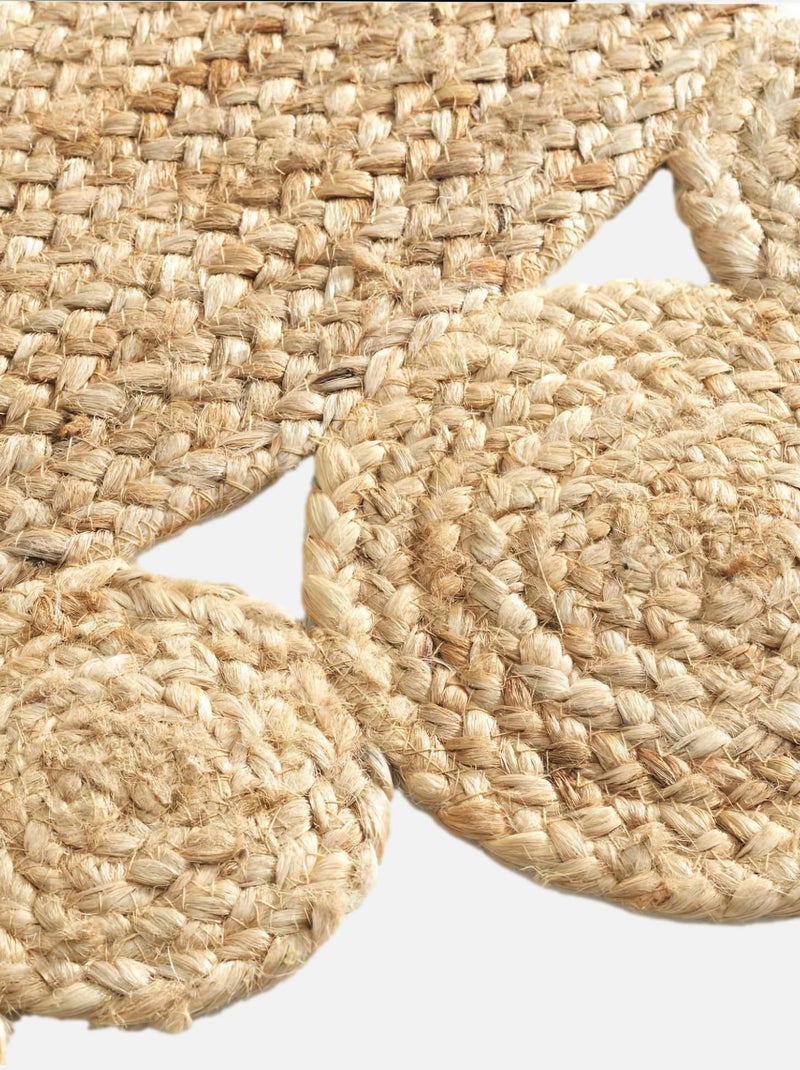 Tapis jute ajouré cordou douceur d'intérieur Beige - Kiabi