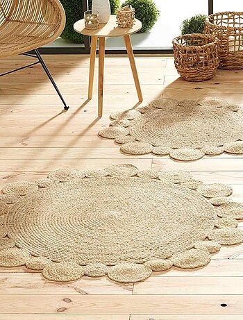 Tapis jute ajouré cordou promo linge
