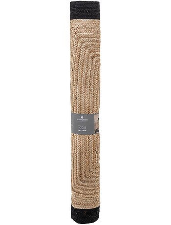 Tapis "Kahi" en jute bord noir 120x170cm