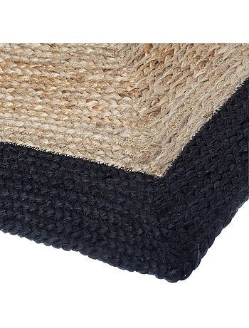 Tapis "Kahi" en jute bord noir 120x170cm