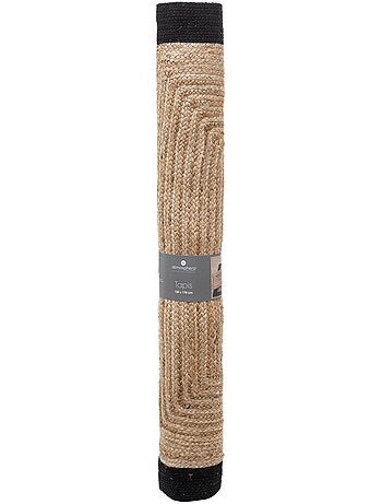Tapis "Kahi" en jute bord noir 120x170cm