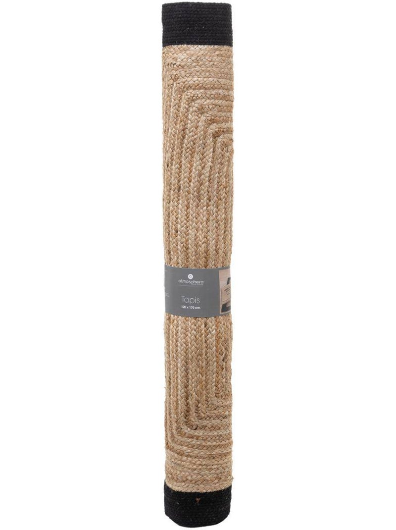 Tapis "Kahi" en jute bord noir 120x170cm Noir - Kiabi