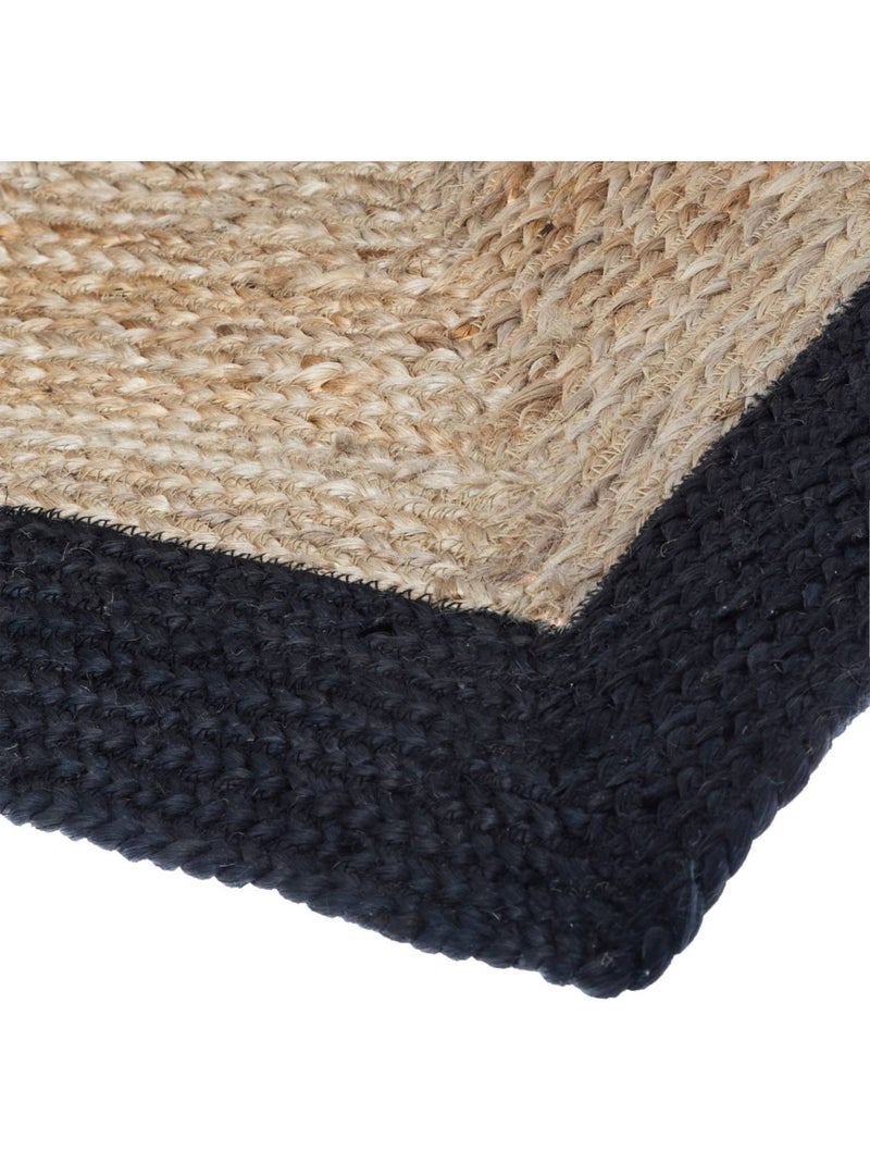 Tapis "Kahi" en jute bord noir 120x170cm Noir - Kiabi