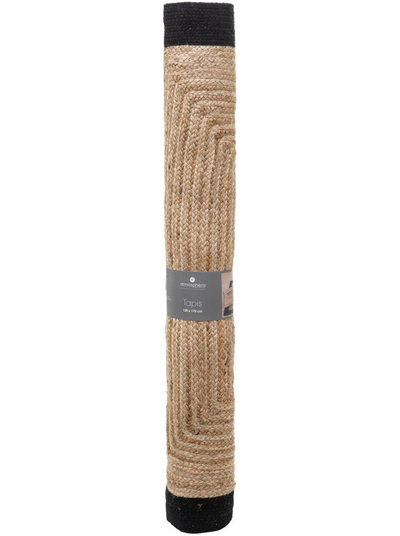 Tapis "Kahi" en jute bord noir 120x170cm Noir - Kiabi