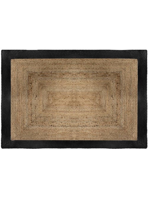 Tapis rectangulaire en jute et coton kahi - Kiabi