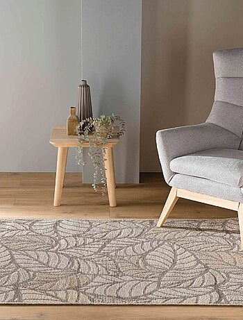 Tapis tissé feuilles