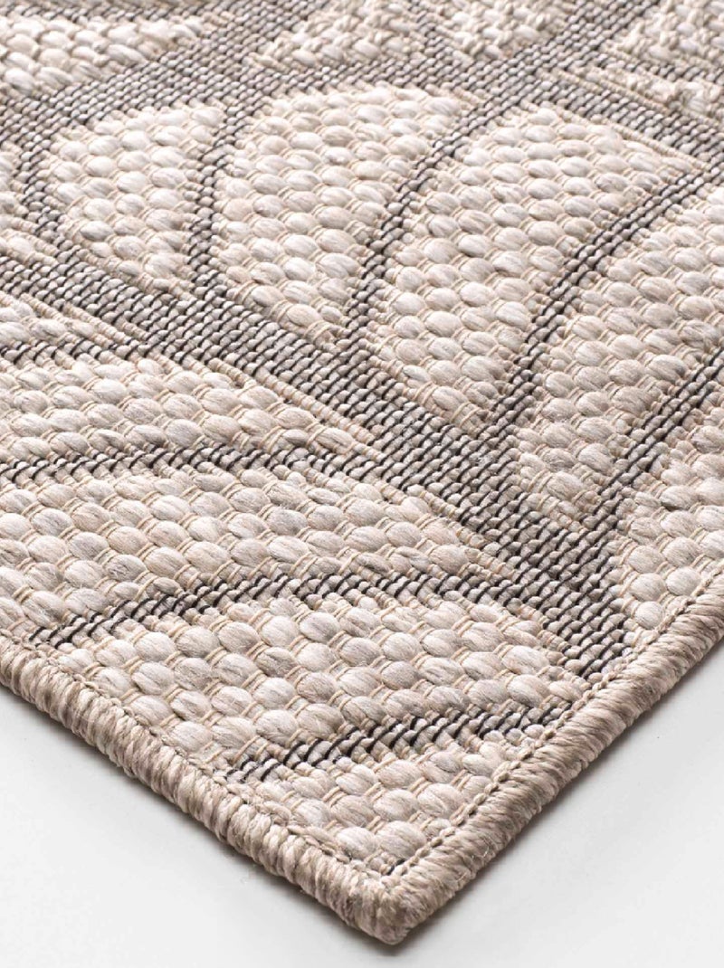 Tapis tissé feuilles Beige clair - Kiabi