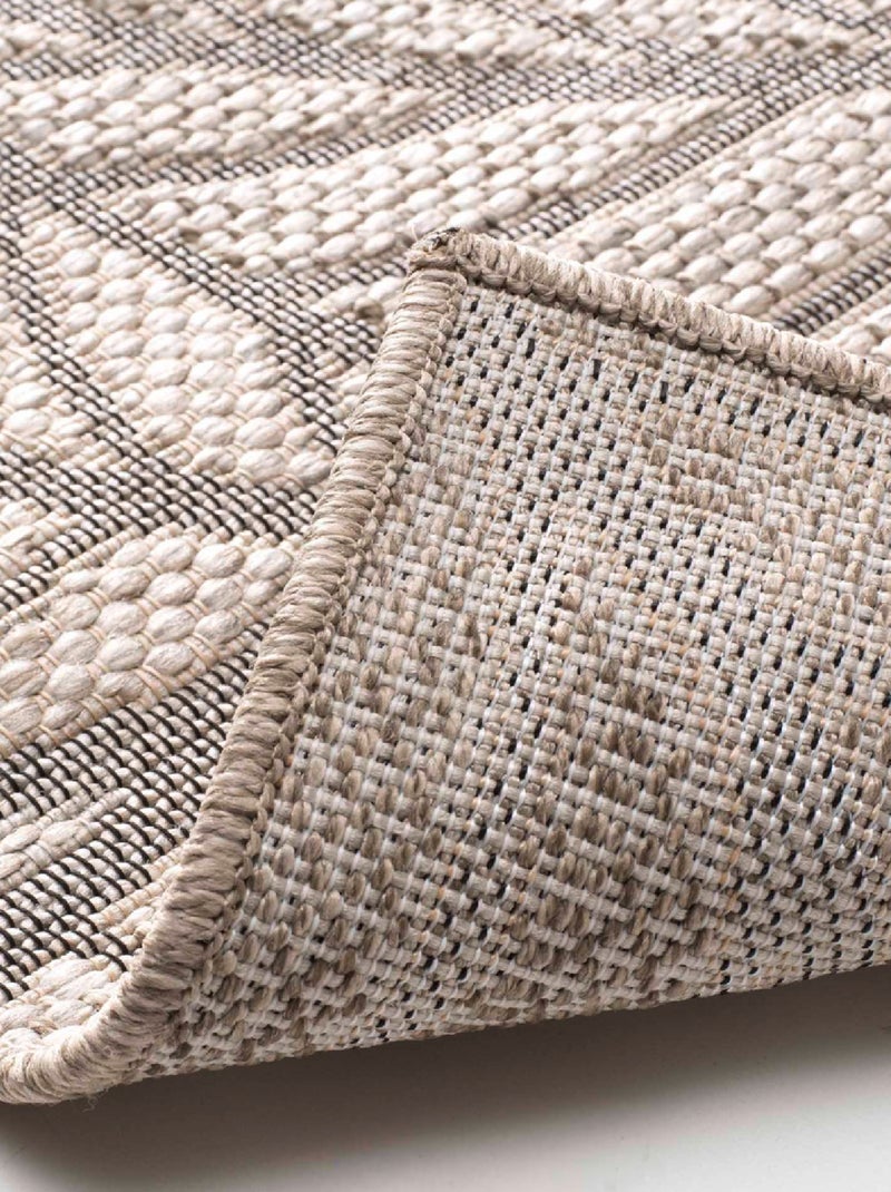 Tapis tissé feuilles Beige clair - Kiabi