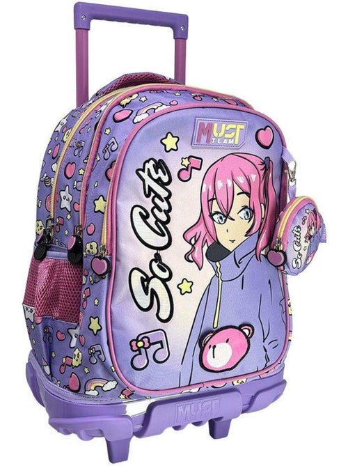 Tas met wieltjes manga 'Must So Cute' 3 vakken 45 cm – - Kiabi Tas met wieltjes manga 'Must So Cute' 3 vakken 45 cm – - Kiabi