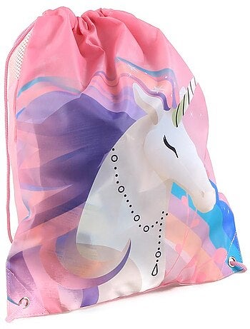 Tas zwembad eenhoorn 'LICORNE' – 40 cm met sluiting met lacets – zijkanten mesh