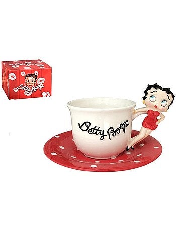 Tasse mok en keramiek figuur Betty Boop - Onder-tasse stippen rood - Betty Boop