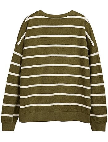 Teddy smith andy dames sweatshirt kaki/wit