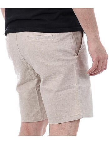 Teddy smith beige linnen korte broek voor heren